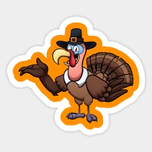 Turkey With Pilgrim Hat Sticker